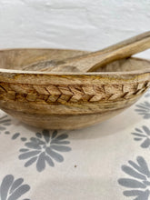 Load image into Gallery viewer, Tribal Carved Mango Wood Bowl
