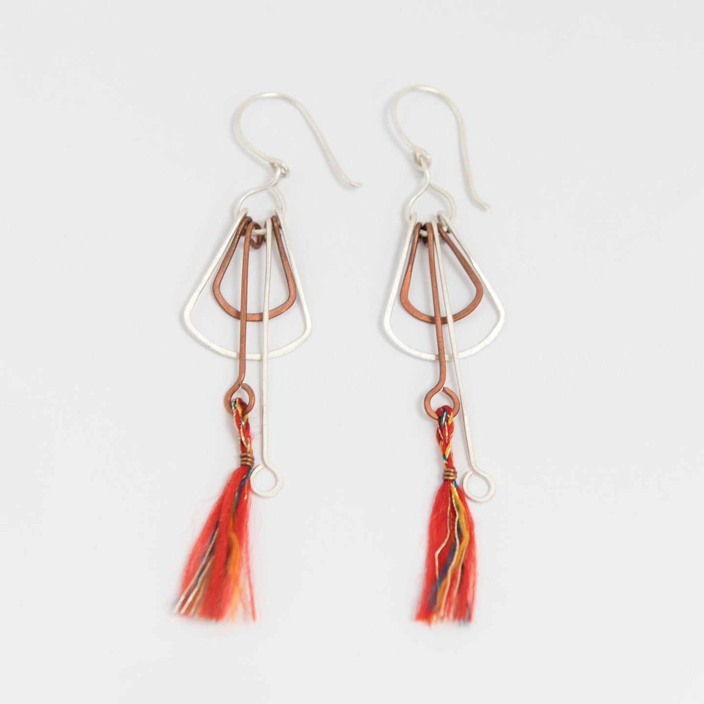 Deco Silver/Copper Earrings