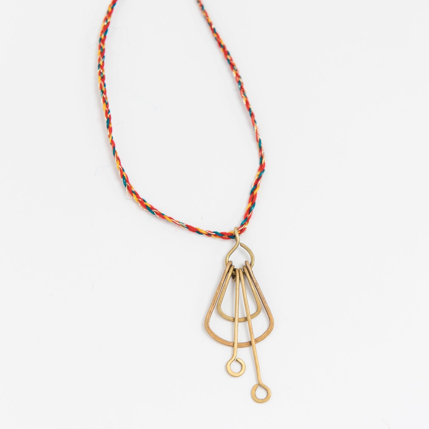 Deco Brass Pendant Necklace