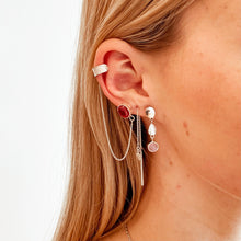 Load image into Gallery viewer, Ruby Stud Earrings with Silver Cuff &amp; Chain | Sterling silver 925
