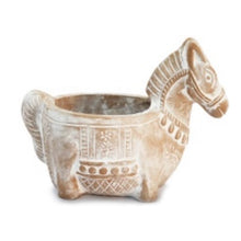 Load image into Gallery viewer, Horse White Washed Terracotta Planter
