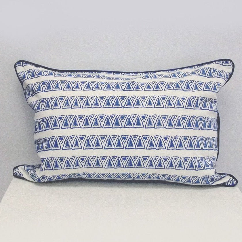 Mykonos Rectangle Organic Cotton Cushion in Blue