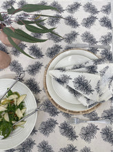 Load image into Gallery viewer, Bottlebrush Organic Cotton Tablecloth in Black
