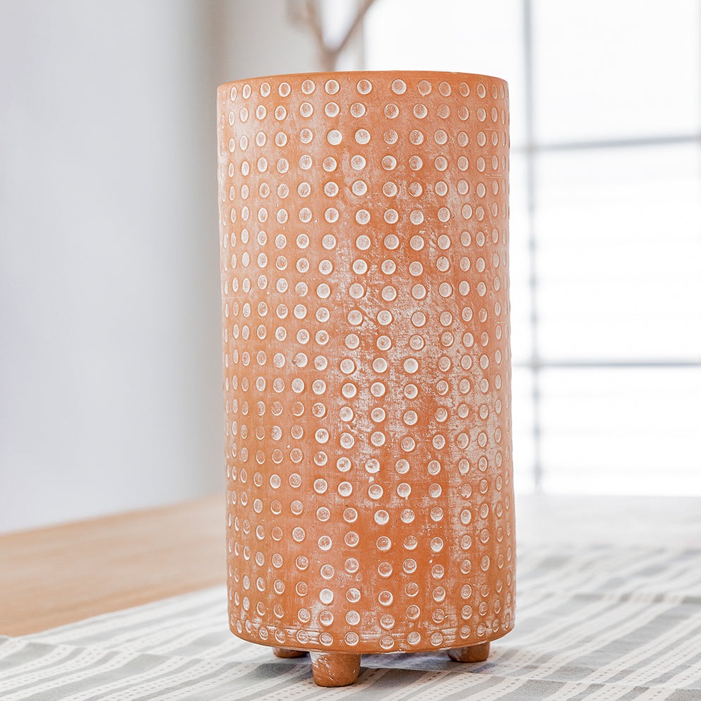 Textured Dot Terracotta Vase