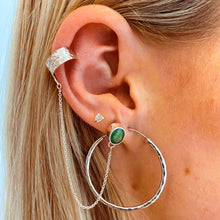 Load image into Gallery viewer, Jade Stud Earrings with Silver Cuff &amp; Chain| Sterling silver 925
