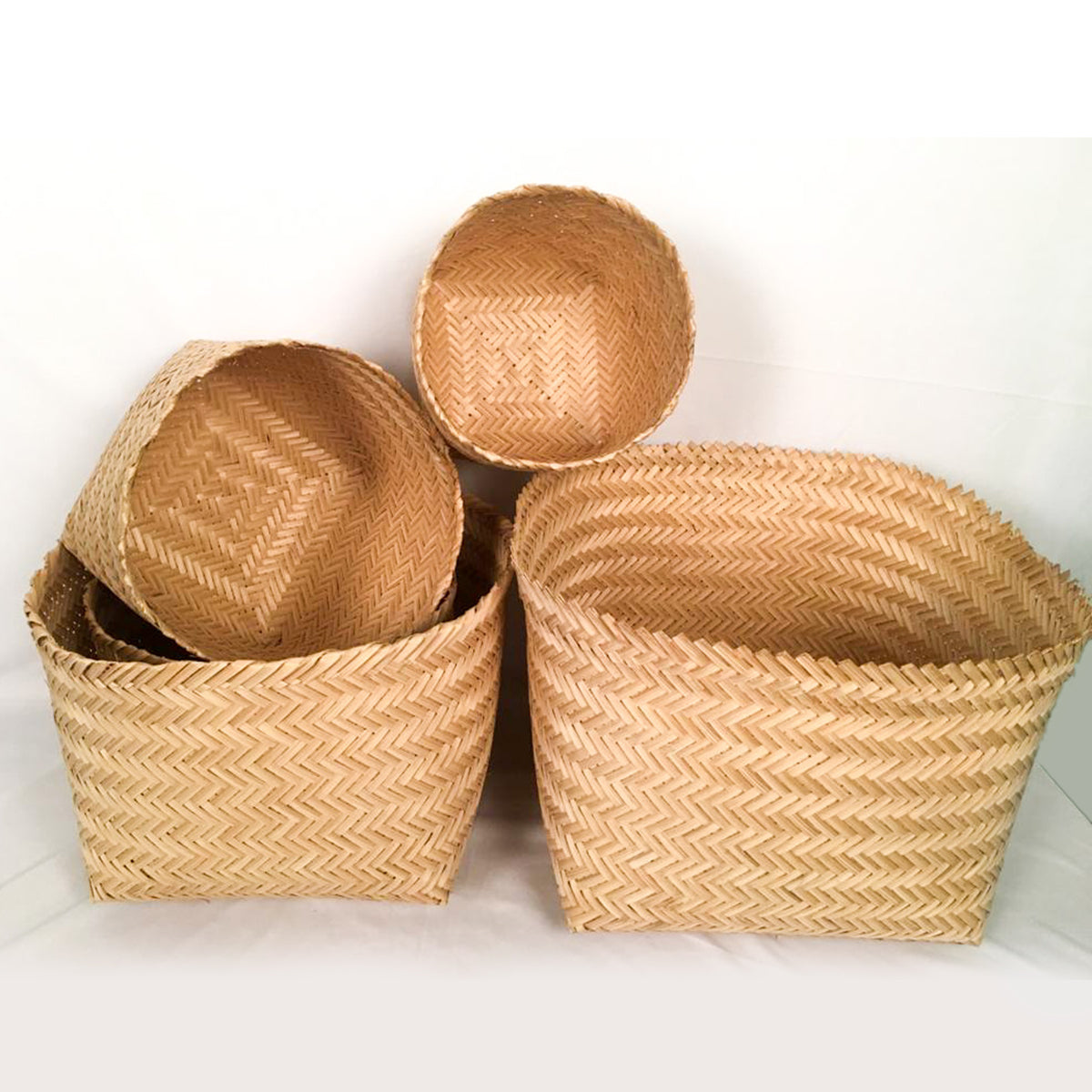 Bamboo Storage Baskets - Set of 5