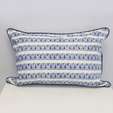 Load image into Gallery viewer, Mykonos Rectangle Organic Cotton Cushion in Blue
