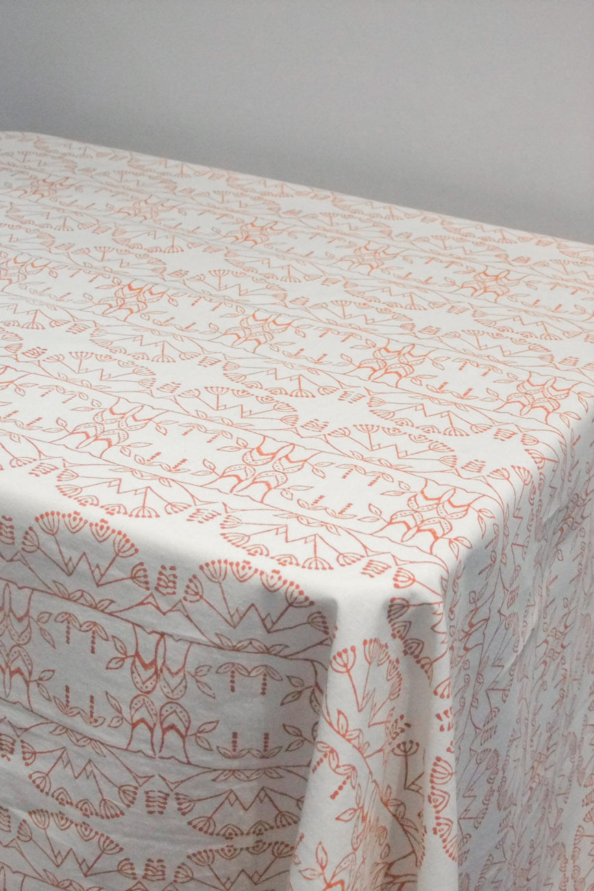 Enchanted Forest Organic Cotton Tablecloth in Ochre
